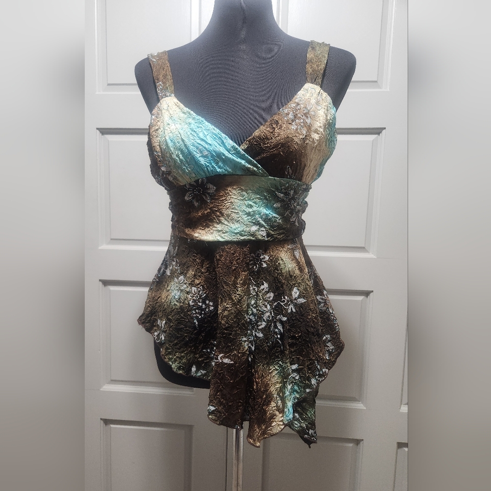Finesse Sleeveless Vintage Y2K Handkercief Hem Top Women Large